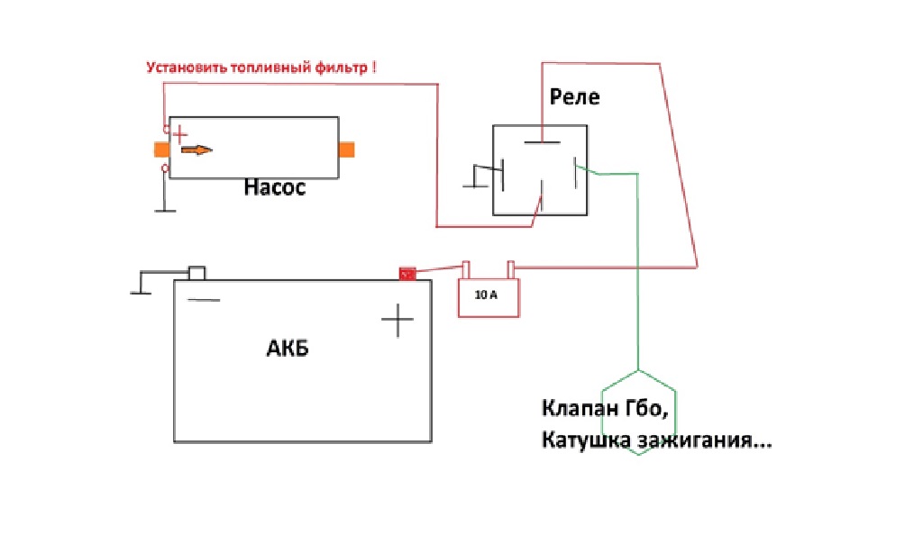 Топливный насос схема подключения