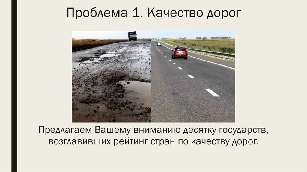 Проблема строительства дорог