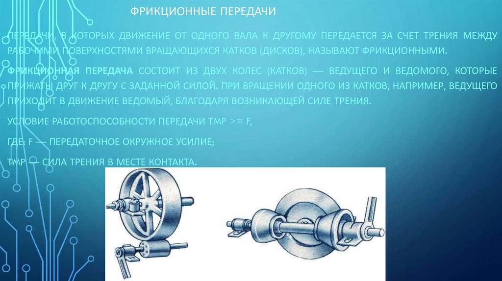 Презентация на тему фрикционные передачи и вариаторы