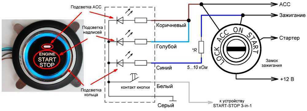 Схема кнопки старт стоп