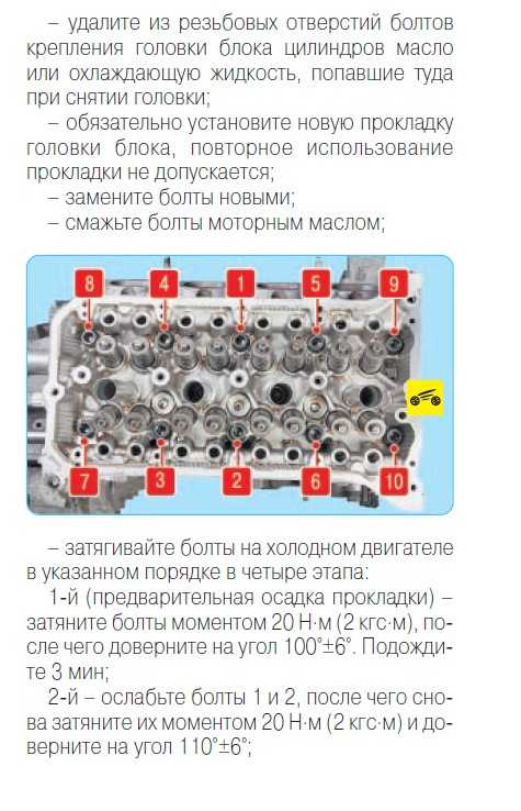 Затягивание гаек головки блока при сборке двигателя осуществляется в 2 3 приема на схеме