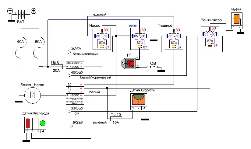 Схема подключения электробензонасоса