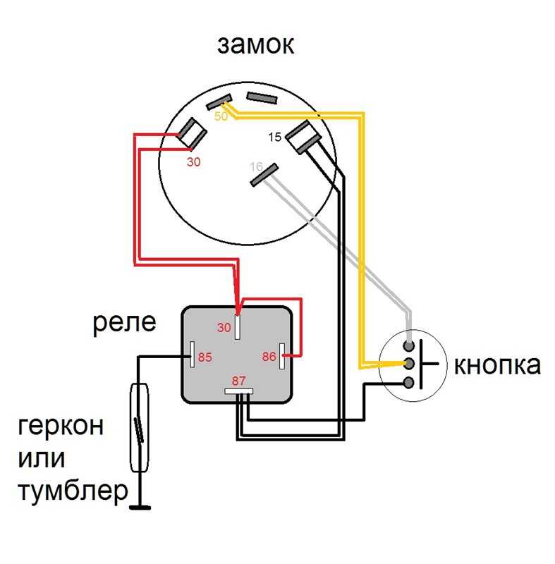 Схема запуска двигателя с кнопки