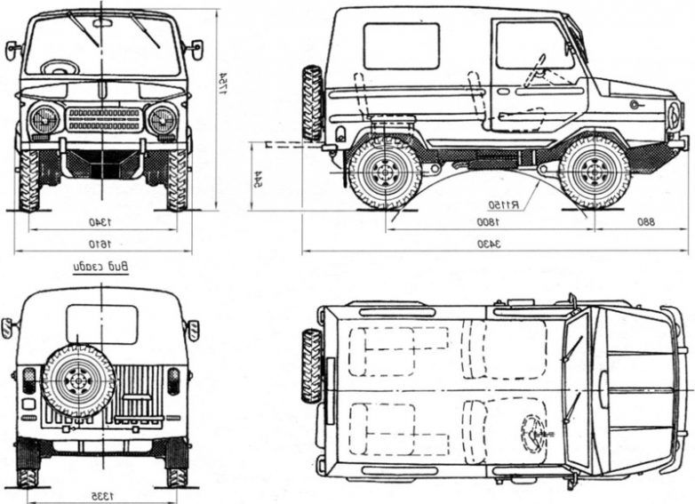 Габаритные размеры уаз 469