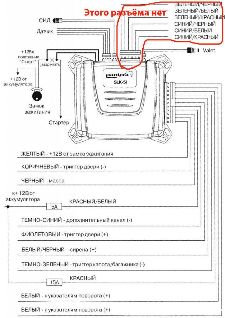 Pantera qx 270 схема подключения