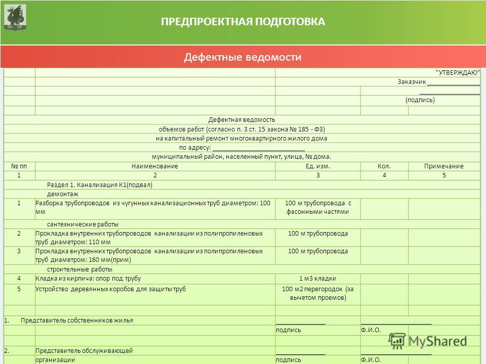 Дефектная ведомость на автомобиль образец заполнения