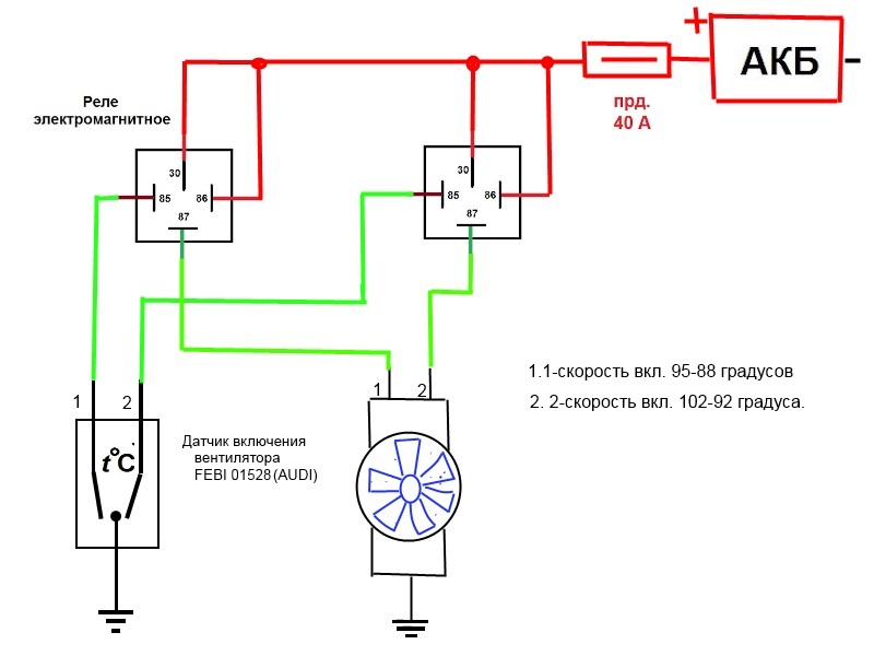 Плавный пуск вентилятора охлаждения двигателя своими руками схема