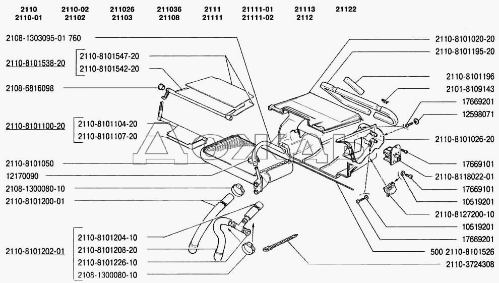 Ваз 2112 схема отопителя