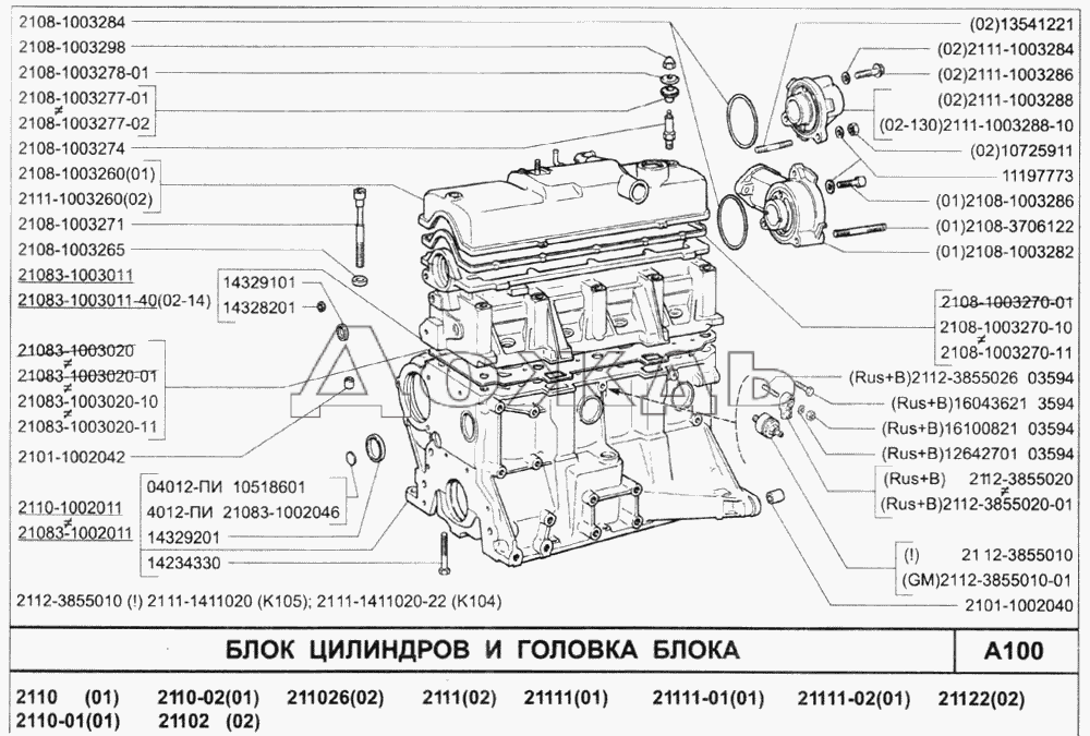 Чертеж двигателя ваз 2111