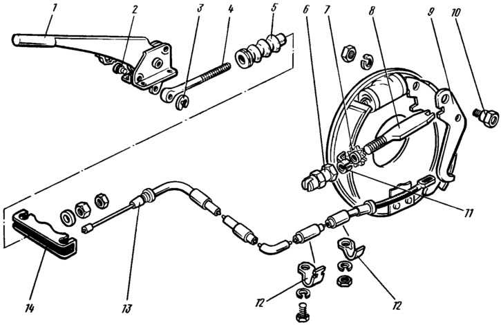 Устройство ручного тормоза ваз 2112 схема