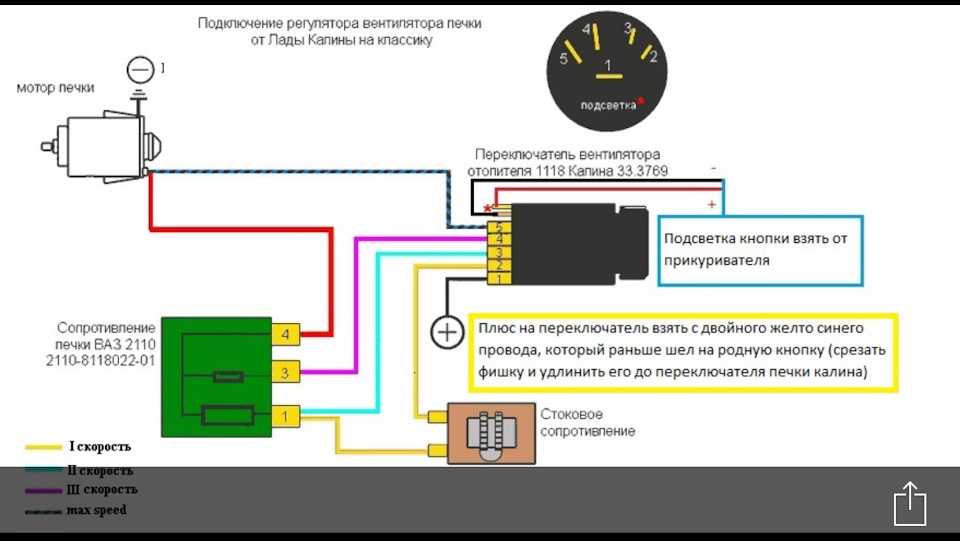 Ваз 2112 схема отопителя