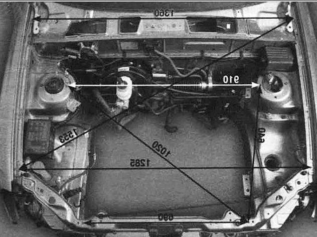 Геометрия подкапотного пространства ваз 2110