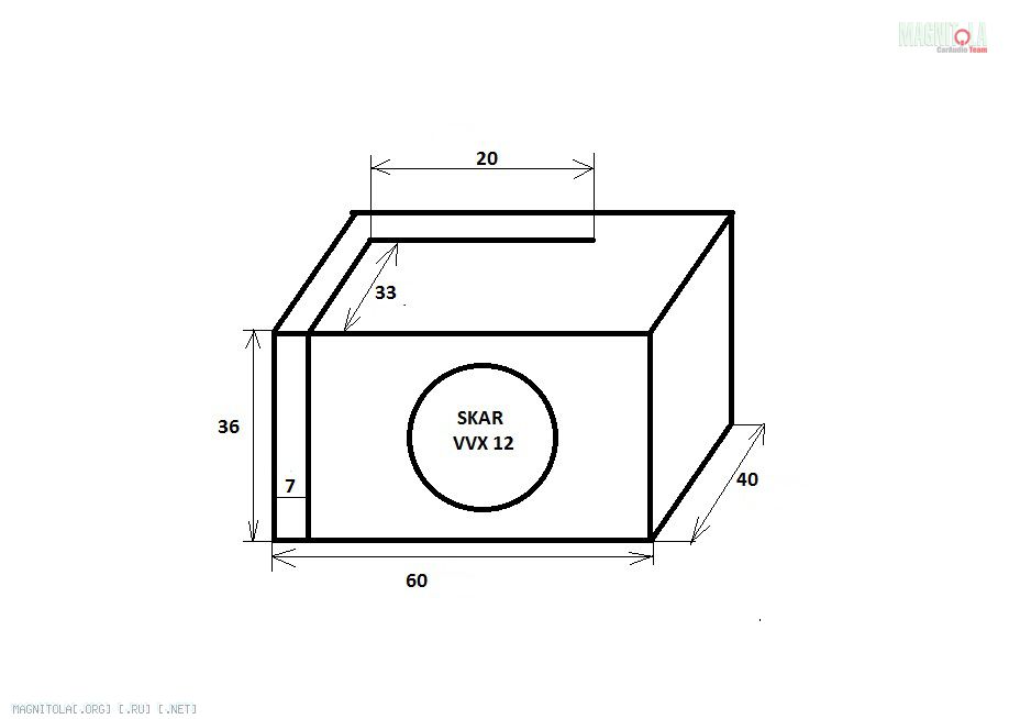 Чертеж короба для сабвуфера