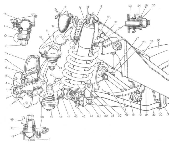 Передняя подвеска ваз классика схема