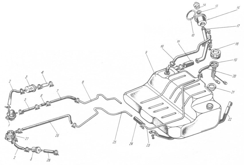 Схема топливного бака ока
