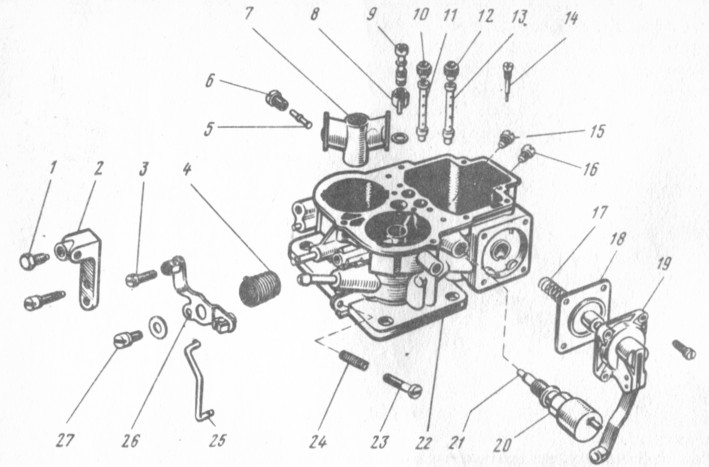 Схема карбюратора ваз. Детали карбюратора ВАЗ 2106. Схема карбюратора ДААЗ ВАЗ 2106. Сборка карбюратора ДААЗ 2107. Сборка карбюратора схема ВАЗ 2107 ДААЗ.
