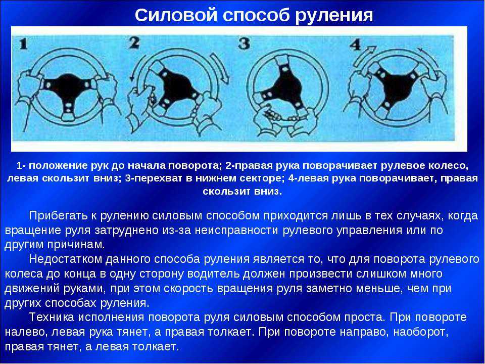 Правильный хват руля автомобиля