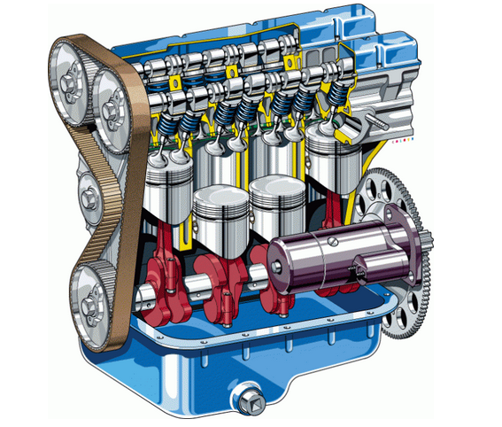 Двигатель рисунок в разрезе