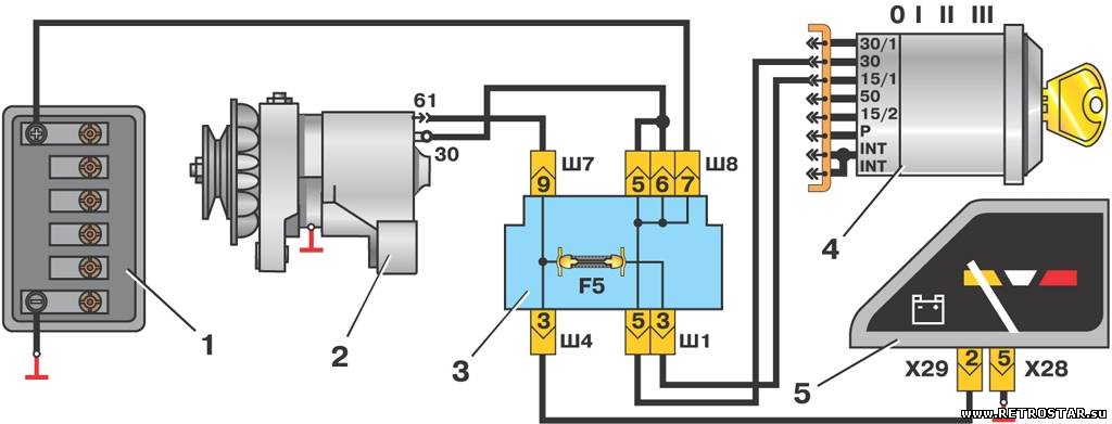 Схема зарядки аккумулятора от генератора ваз 2106