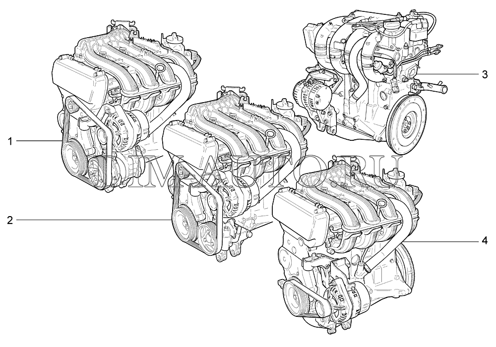 Двигатель 8 клапанный ваз схема