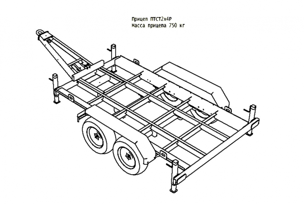Чертеж рамы прицепа для легкового автомобиля
