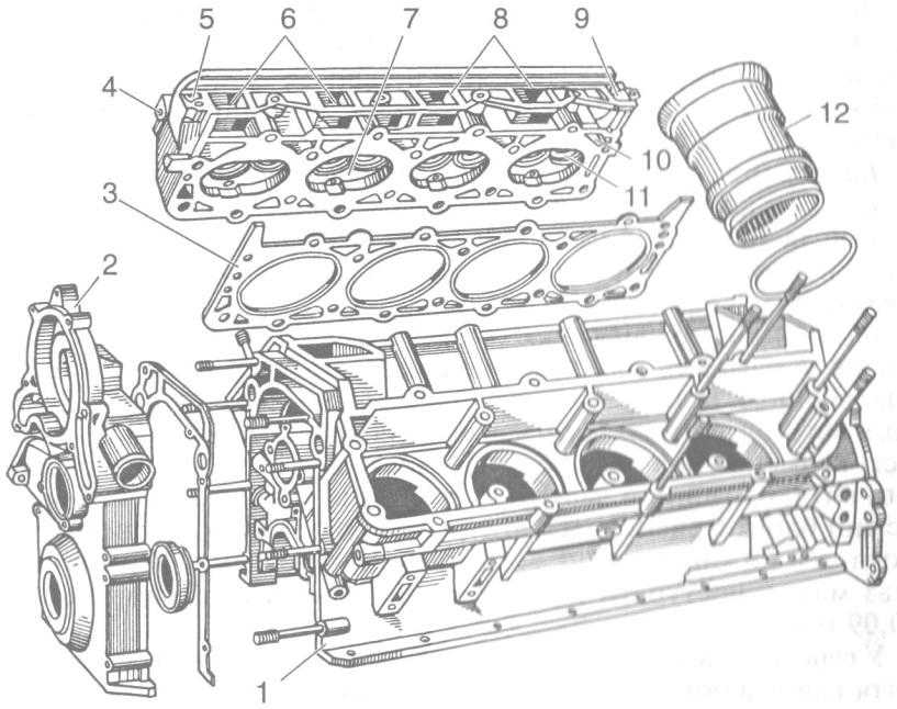 Чертеж блока цилиндров v8