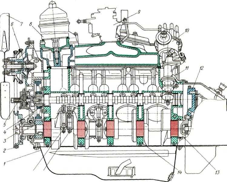 Чертеж двигателя газ 3307