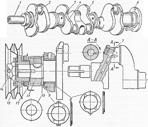 Чертеж коленчатого вала зил 130 чертеж