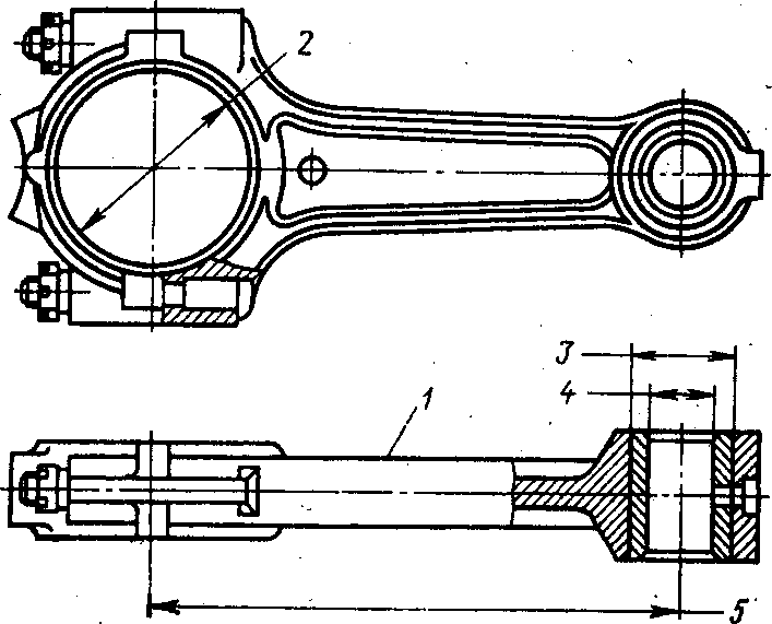 Поршень с шатуном схема