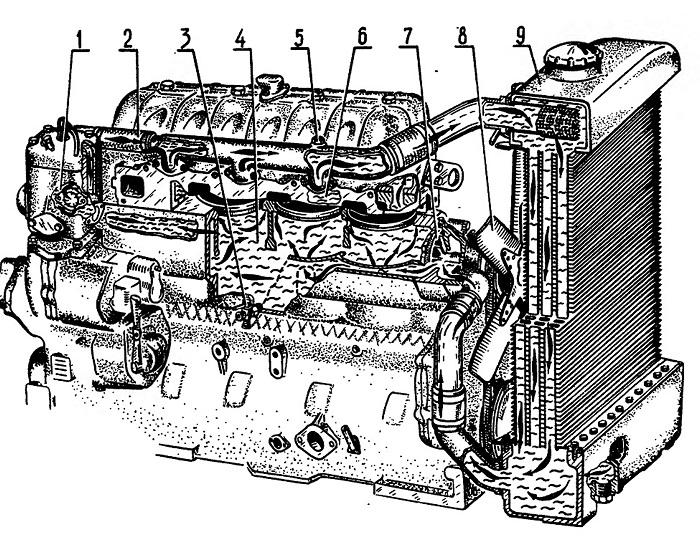 Система охлаждения двигателя д 240 схема