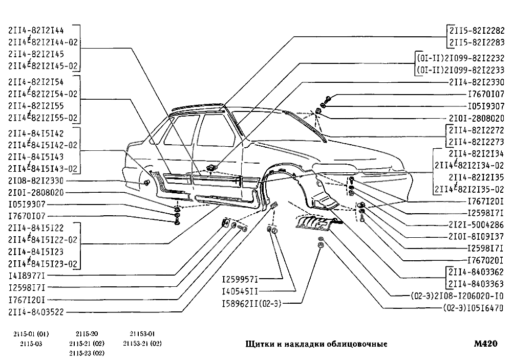 Кузов 2114 схема