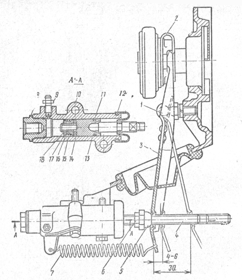 ход штока сцепления ваз 2107. ход штока рабочего цилиндра сцепления ваз 2106. ход штока рабочего цилиндра. главный цилиндр сцепления уаз 469 схема. ход штока рабочего цилиндра.