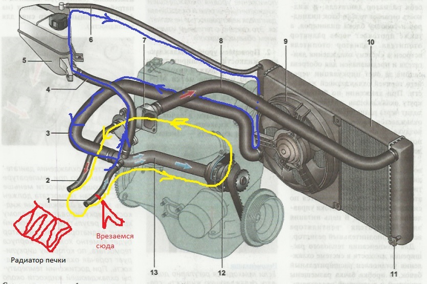 Схема охлаждения ваз калина 1 8кл