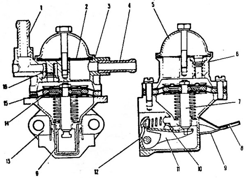 Топливный насос ваз карбюратор. Чертеж топливного насоса ВАЗ 2107. Топливный насос ВАЗ 2106 карбюратор. Бензонасос ВАЗ 2106 схема. Топливный насос ВАЗ 2106 схема.