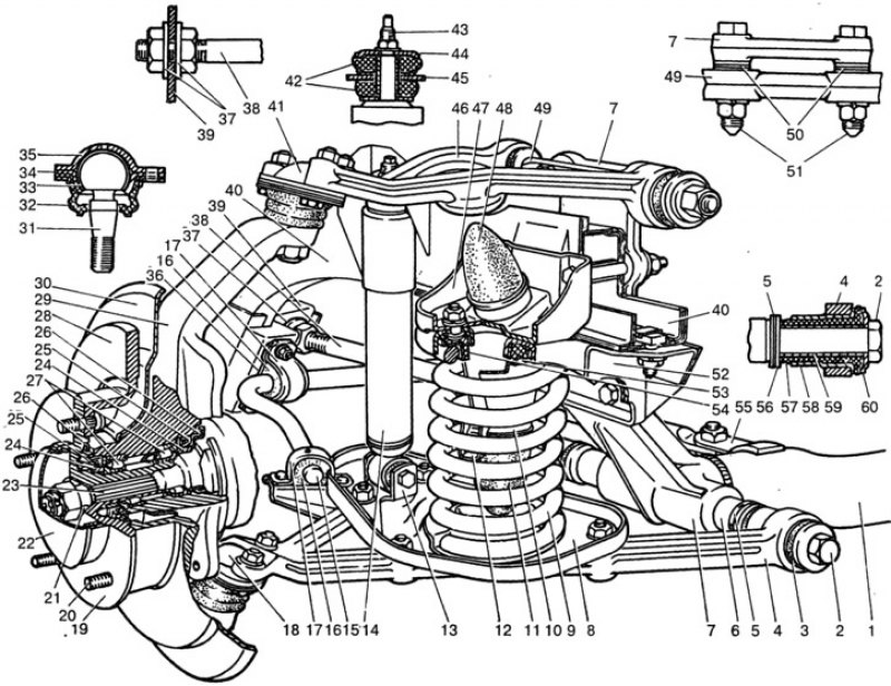 Устройство передней. Передняя подвеска Нива 2121 схема. Передняя подвеска ВАЗ 2121 Нива. Чертеж передней подвески Нива 2121. Передняя подвеска Нива 21213 схема.
