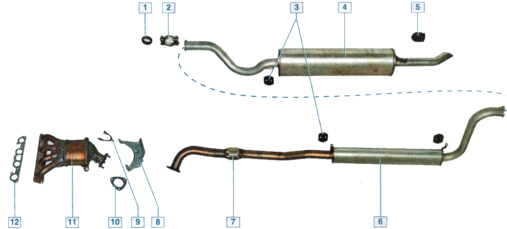 Выхлопная система 2111 схема